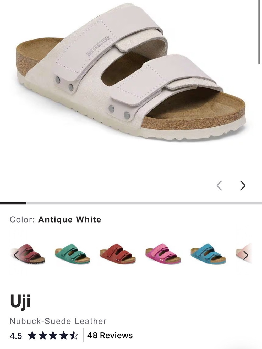 Birkenstock Uji Sandal - Antique White Men’s sizes 9 or Women’s size 11